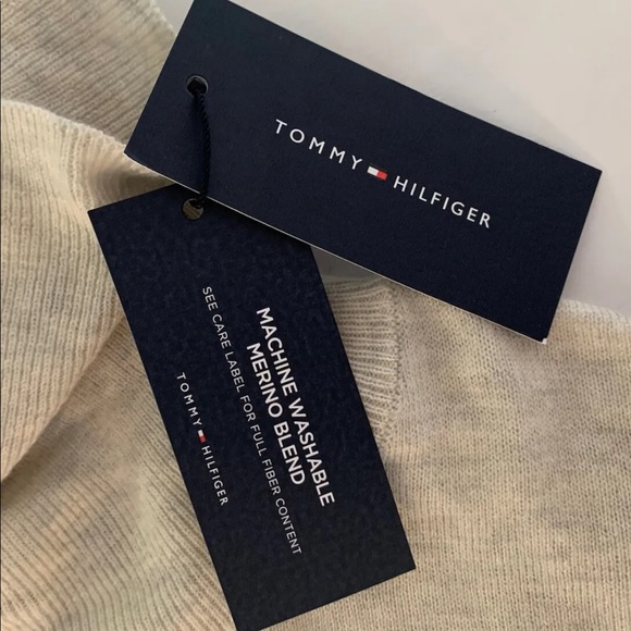 Tommy Hilfiger Mens Off white Merino Wool Blend Turtleneck Sweater 2XL - Picture 7 of 7